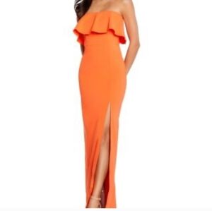 Strapless Orange Maxi Dress